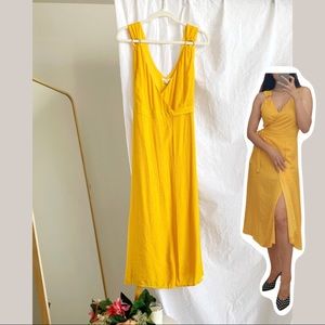 Yellow Spring Wrap Dress NWT